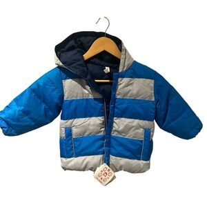 Hanna Andersson Kids Puffer Jacket in Blue and Gray